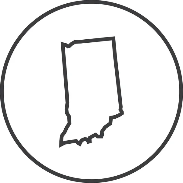 Indiana Mapa Estado Icono Vector Ilustración — Vector de stock