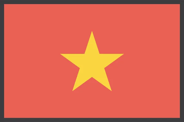 Vietnam Land Vlag Vector Illustratie — Stockvector