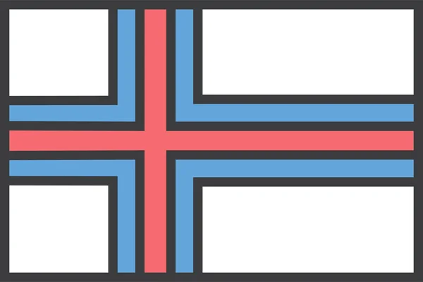 Färöarnas Flagga Vektorillustration — Stock vektor