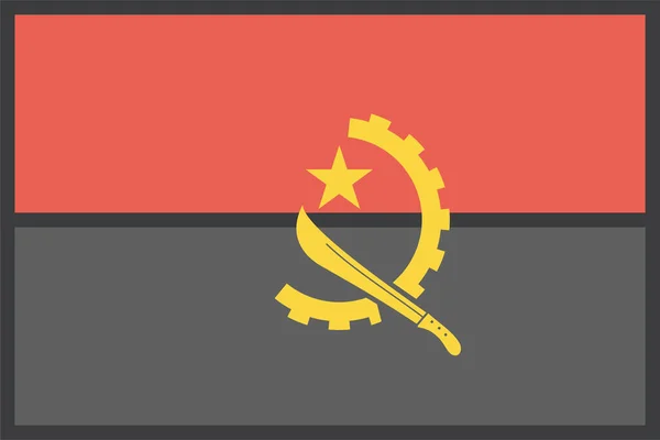 Angola Bandera Del País Ilustración Vectorial — Vector de stock