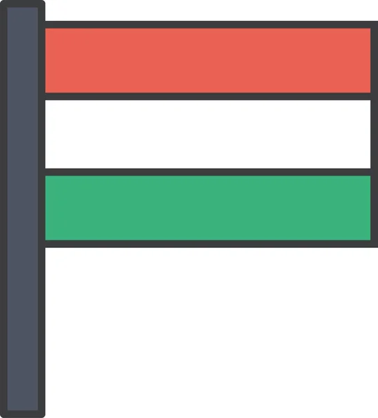 Hungary Ülke Bayrağı Vektör Illüstrasyonu — Stok Vektör