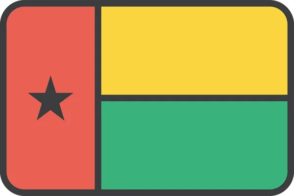 几内亚比绍旗 矢量图解 — 图库矢量图片