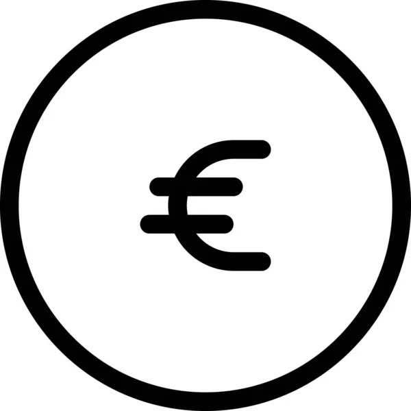 Euro Icono Web Vector Ilustración — Archivo Imágenes Vectoriales