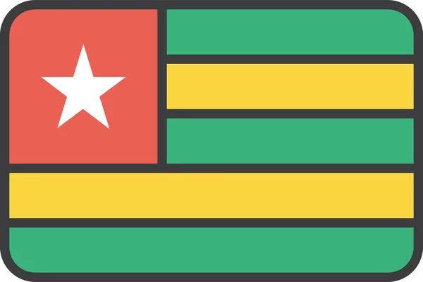 Togo Country Flag Illustrazione Vettoriale — Vettoriale Stock