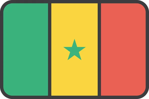Senegal Ülke Bayrağı Vektör Illüstrasyonu — Stok Vektör