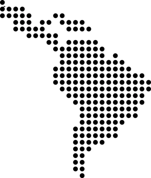 Resumo Mapa América Latina Com Pontos Ilustração Vetorial — Vetor de Stock