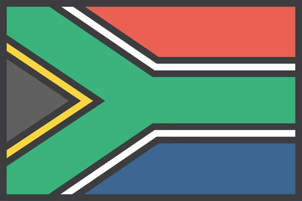 南アフリカ国旗ベクトルイラスト — ストックベクタ