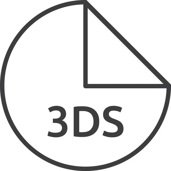Vector Illustratie Van 3Ds Bestandsformaat — Stockvector