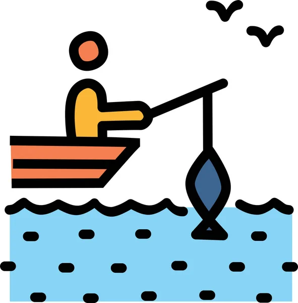 Fishing Web Icon Simple Illustration — Stock Vector