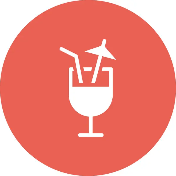 Cocktail Ícone Web Ilustração Simples — Vetor de Stock