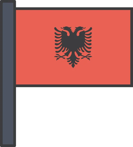 Albania Bandera Del País Ilustración Vectorial — Archivo Imágenes Vectoriales