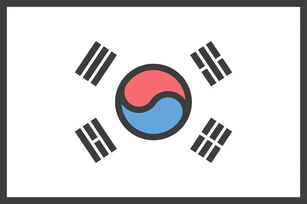 Σημαία Της Νότιας Κορέας Χώρα Διανυσματική Απεικόνιση Εικονογράφηση Αρχείου