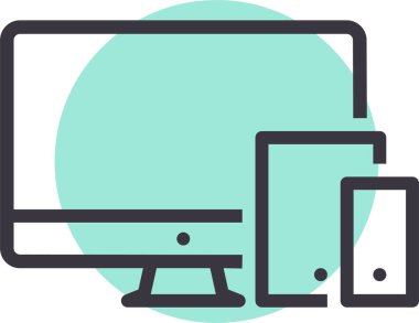 Bilgisayar monitörü. Basit resimleme