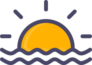 Güneş. Web simgesi basit illüstrasyon