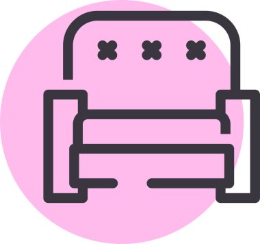 Kanepe. Web simgesi basit illüstrasyon