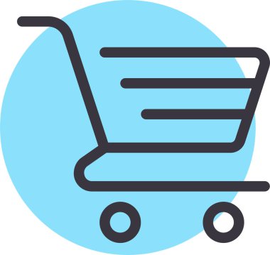 Alışveriş arabası. Basit resimleme 