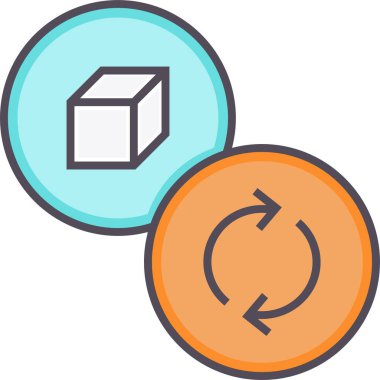 Geri dönüşüm web simgesi, basit vektör illüstrasyonu