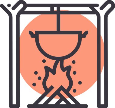 şenlik ateşi web simgesi, vektör illüstrasyonu