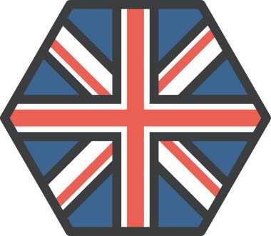  Birleşik Krallık bayrağı, vektör illüstrasyonu 