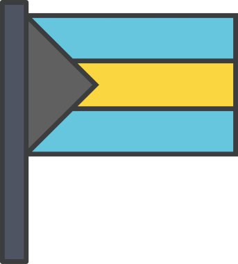 Bahamalar ülke bayrağı, vektör illüstrasyonu