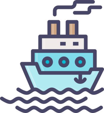 Gemi simgesi, vektör illüstrasyonu 