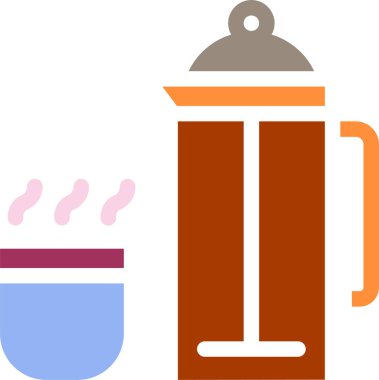 Kahve. Web simgesi basit illüstrasyon 