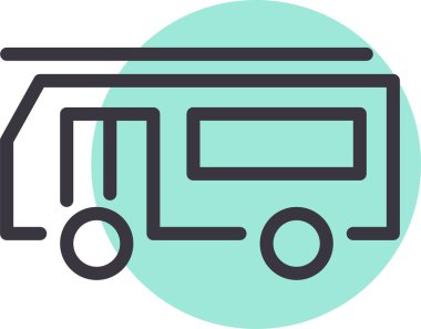 Otobüs. Web simgesi basit illüstrasyon