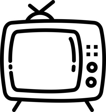 Televizyon. Web simgesi basit illüstrasyon