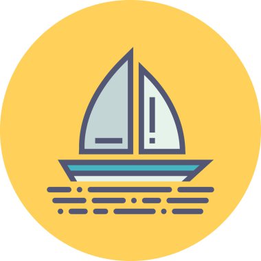 Gemi simgesinin vektör illüstrasyonu