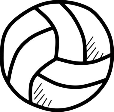 Voleybol web simgesi, basit vektör illüstrasyonu
