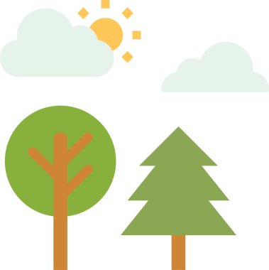 Ağaçlar. Web simgesi basit illüstrasyon