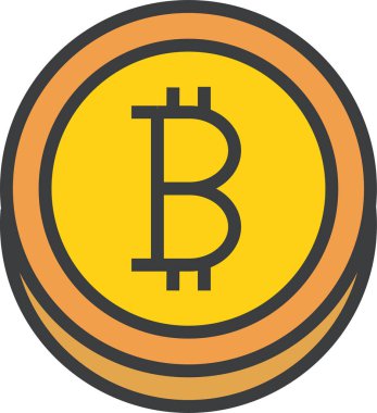 Bitcoin web simgesi basit tasarım, vektör