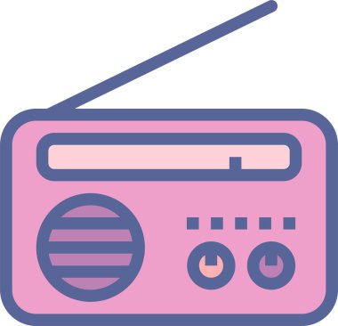 Radyo. Web simgesi basit illüstrasyon 