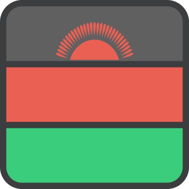 malawian ülke bayrağı, vektör illüstrasyonu 