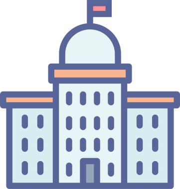 Bina. Web simgesi basit illüstrasyon