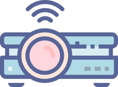 Projektör. Web simgesi basit illüstrasyon