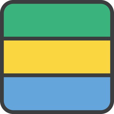 gabon ülke bayrağı, vektör illüstrasyonu 