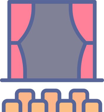 Tiyatro. Web simgesi basit illüstrasyon