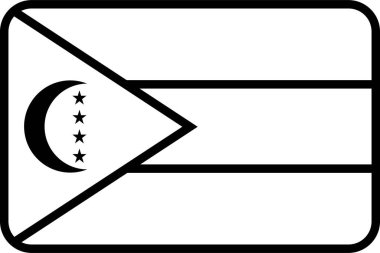 Comoros ülke bayrağı, vektör illüstrasyonu 