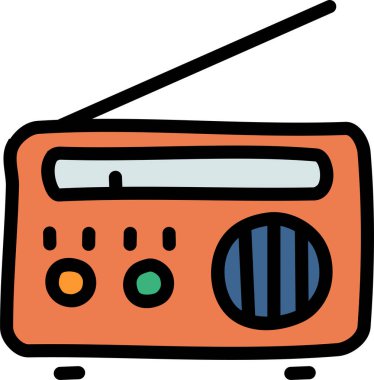 Radyo. Web simgesi basit illüstrasyon 