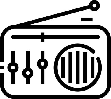 Radyo. Web simgesi basit illüstrasyon 