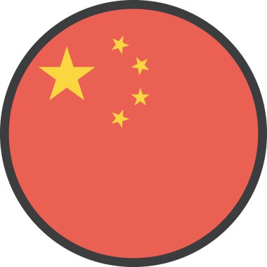 Çin ülke bayrağı, vektör illüstrasyonu 