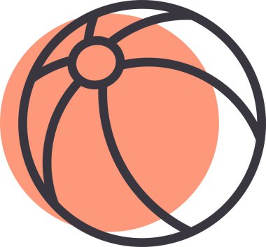 Voleybol web simgesi, basit vektör illüstrasyonu