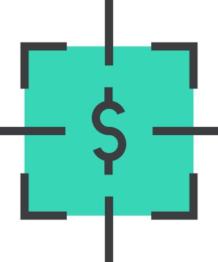 Dolar işareti simgesi, vektör çizimi