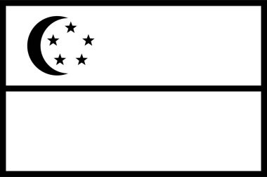  Singapur ülke bayrağı, vektör illüstrasyonu 