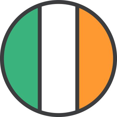  İrlanda ülke bayrağı, vektör illüstrasyonu 