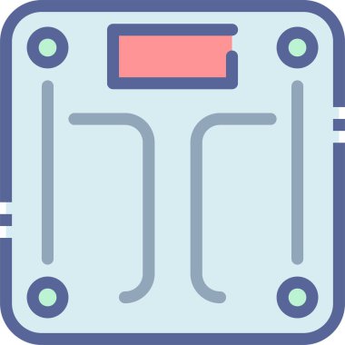 Ağırlık ölçekli ikon vektörü, saat işaretine uygun. renk sembolü çizimi