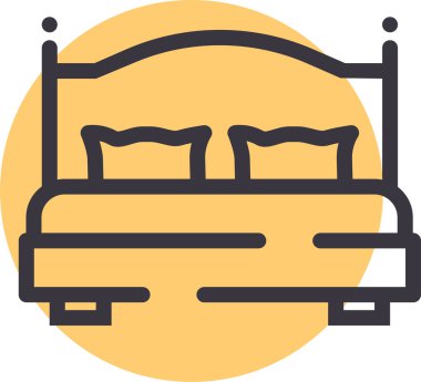 Yatağa. Web simgesi basit illüstrasyon