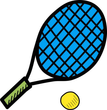 Tenis raketi web simgesi, basit vektör tasarımı