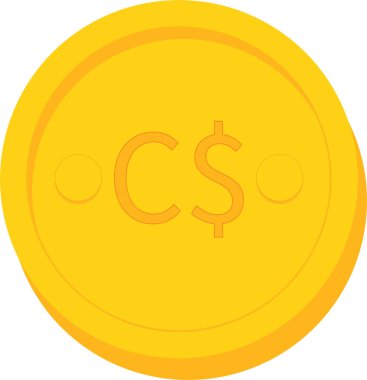 Dolar madeni para ikonu. Para sikkelerinin basit illüstrasyonu ağ için vektör düğmesi